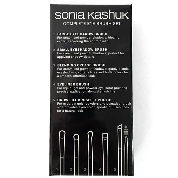 Sonia Kashuk Essential Collection Complete Eye Makeup Brush Set New 5 Pieces - Picture 2 of 6